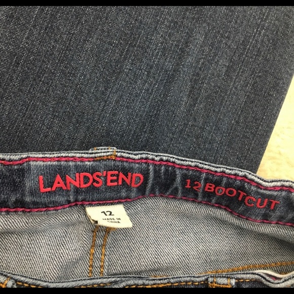 Lands’ End Boot Cut Dark wash Jeans - Size 12 - Picture 3 of 4